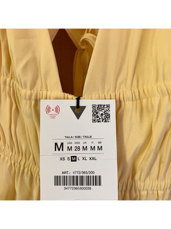 Zara Womens Sunny Flowy Spaghetti Strap Maxi Dress Size Medium Yellow SP NWT - Picture 5 of 12